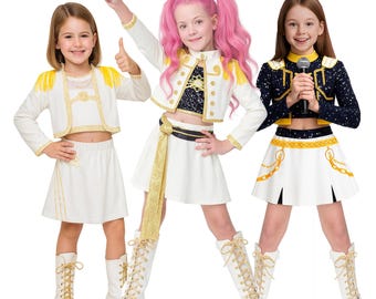 K-pop Demon Hunter Kids Cosplay Costume, Black Gold Girls Group Outfit, Halloween Party Stage Dance Dress Up, Zoey Rumi Mira Dress Up