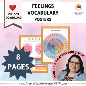 Feelings Vocabulary Poster, Feelings Poster, Emotions Poster, Social-Emotional Learning, Self-Regulation Poster, Learning Emotions