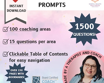 100 Coach Areas: 1500 Question Prompts Coaching Interventions Starter Tools