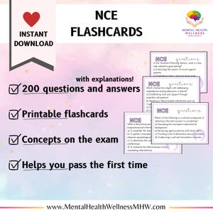 Guía de estudio y tarjetas de preparación para el examen de consejero nacional (NCE) de la NBCC