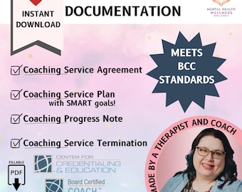 Coaching Documentation Bundle: Coaching Service Agreement, SMART Goals Coaching Plan, Progress Note, and Service Termination