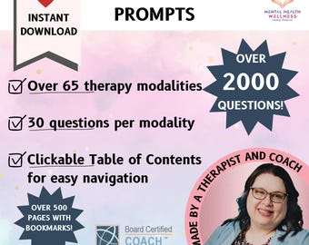 71 Therapeutic Modalities: Includes Over 2000 Question Prompts eBook Therapy Interventions Starter Tools