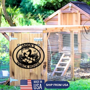 Custom Duck Farm Sign Personalized Last Name Sign Quack Shack Metal Sign Duck Farmhouse Decor Duck Coop Decor Unique Duck Sign Gifts For Dad