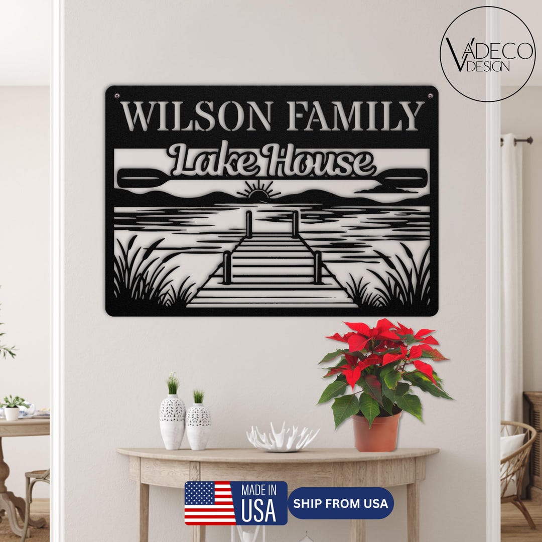 Personalized Lake House Nautical Home Decor Metal Boat Decor Custom ...