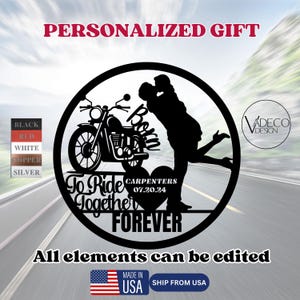 Personalized Gifts Custom Last Name Metal Sign Motorcycle Gifts Monogram Couple Gift Wall Art Home Decor Family Name Sign She Shed Garagage