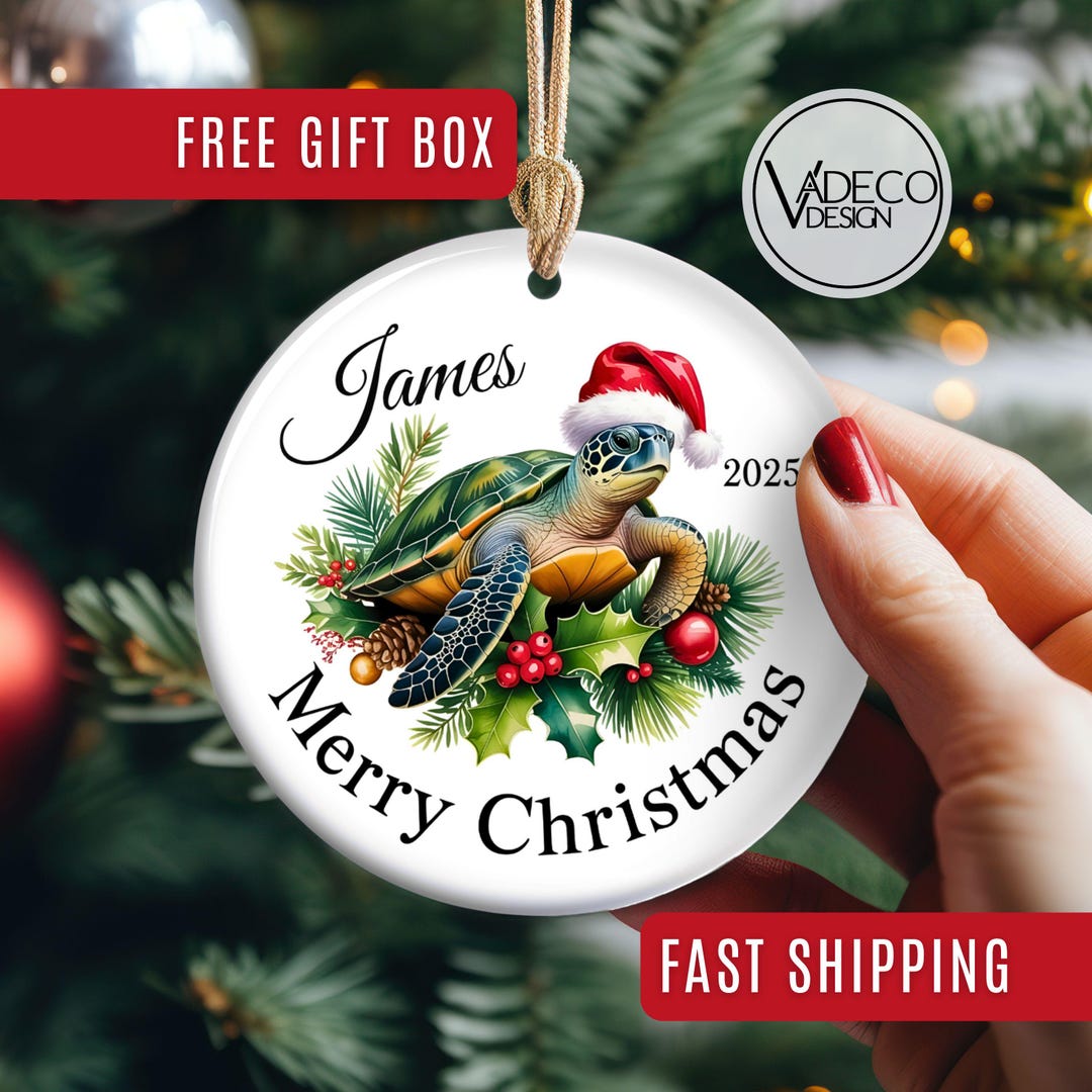 Custom Turtle Ornament Custom Turtle Christmas Ornament Gift Gift for ...