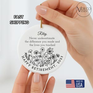 Retirement Gift For Coworker Happy Retirement Appreciation Gift Gift For Retired Workmate Coworker Boss Nurse Teacher Mom 2025 Ornament