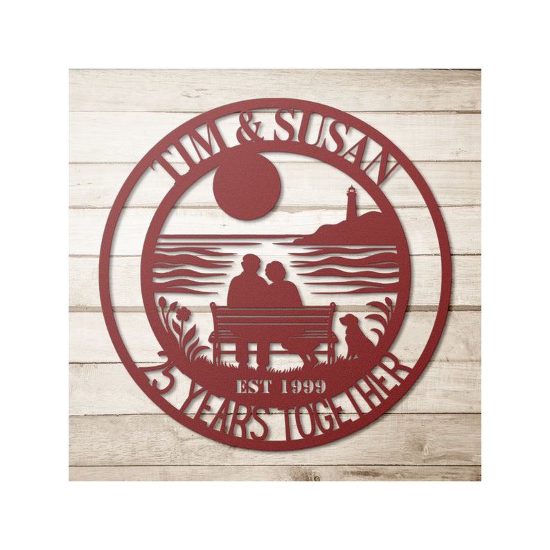 Custom 25th Anniversary Gift for Parents Wedding Anniversary Metal Wall