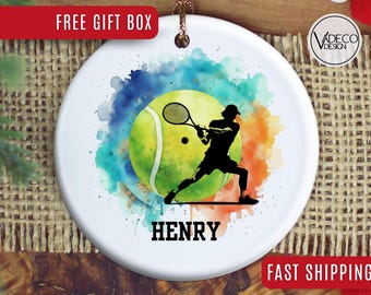 Tennis Ornament, Custom Tennis Christmas Ornament Personalized Tennis Ornament Tennis Player Ornament Tennis Team Keepsake Gift Tennis Lover