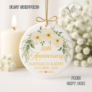 Personalized 50th Anniversary Gift Golden Wedding Gift For Couple Gift For Her 25th Anniversary Gift Engagment Oranment Wedding Ornament