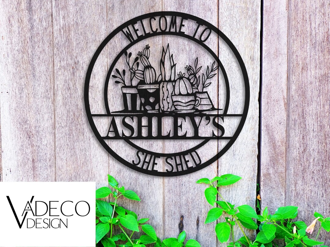 Zhengmy She Shed Metal Cut Sign She Shed Sign Deco Wall At