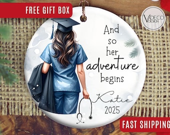 Nurse Ornament Custom New Nurse Gift Nurse Christmas Ornament Graduation Ornament Graduation Gift RN Gift BSN Gift Nursing Graduation Gift