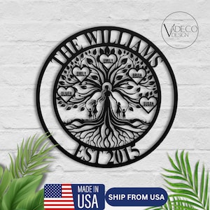 Custom Mothers Day Gift Family Tree Of Life Metal Sign Moms Birthday Anniversary Gift For Parents Grandma Grandpa Family Reunion Retirement