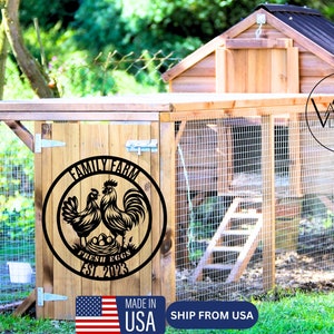 Custom Chicken Metal Sign Farm House Personalized Chicken Coop Sign Name Hen Shack Sign Farm Sign Barn Decor Housewarming Gift Family Name