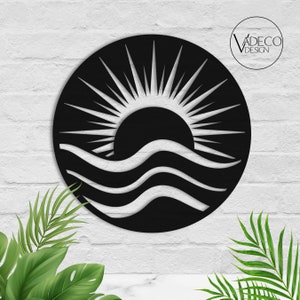 Boho Tropical Coastal Sun Metal Wall Art Sculpture Art Nature Minimalist Home Decor Modern Art Sunset Sunrise Boho WallArt Housewarming Gift