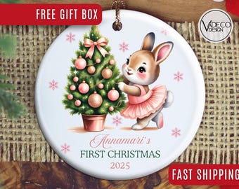 Baby's First Christmas Ornament My first Christmas New Baby Gift Personalized Christmas Ornament 2025 Newborn Keepsake Baby Girl Ornament
