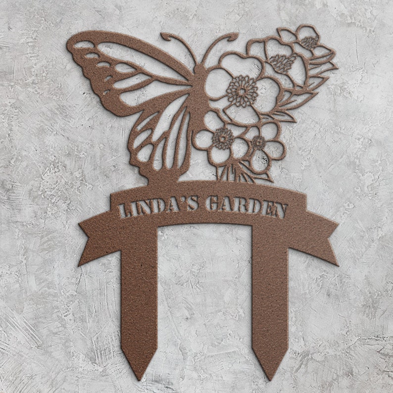 Custom Butterfly With Flowers Garden Stake Butterfly Garden Sign Personalized Garden Metal Sign Outdoor Garden Decor Motherdays Gift For Mom image 4