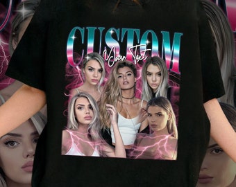 CUSTOM Photo T-Shirt, Shirt With Girlfriend Face, Insert Your Design, Custom Photo Vintage T Shirts, Personalized Your Own Picture Idea