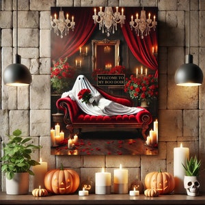 Welcome To My Boo Doir Ghost Print - Boudoir Decor, Gothic Bedroom Decor, Dark Home Decor, Romantic Ghost Art, Alternative Prints