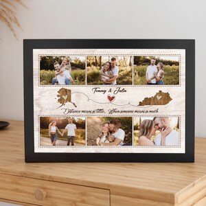 Wedding Gift For Couple | Personalised Map Gift | Custom Two Map Linked Love Canvas | Anniversary Gift | Framed Valentines gift, Couple gift