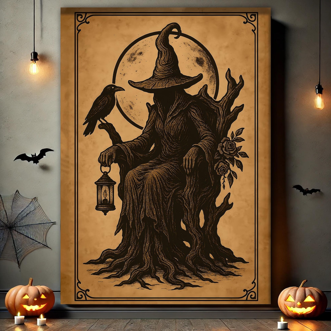 Witchy Decor Halloween Wall Art Printable, Gothic Witch Halloween ...