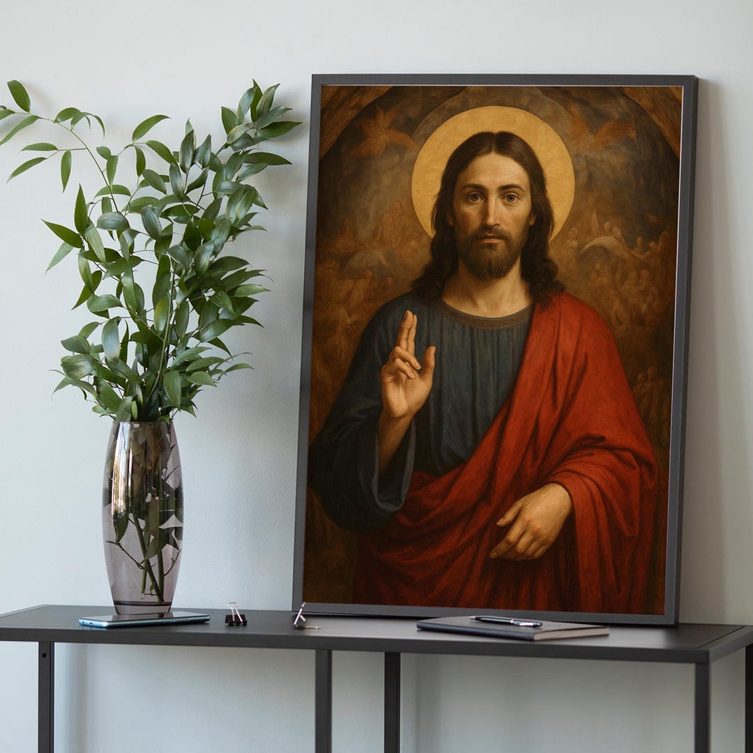 Jesus Christ Canvas Print Wall Art, Elegant Religious Wall Art for Home ...