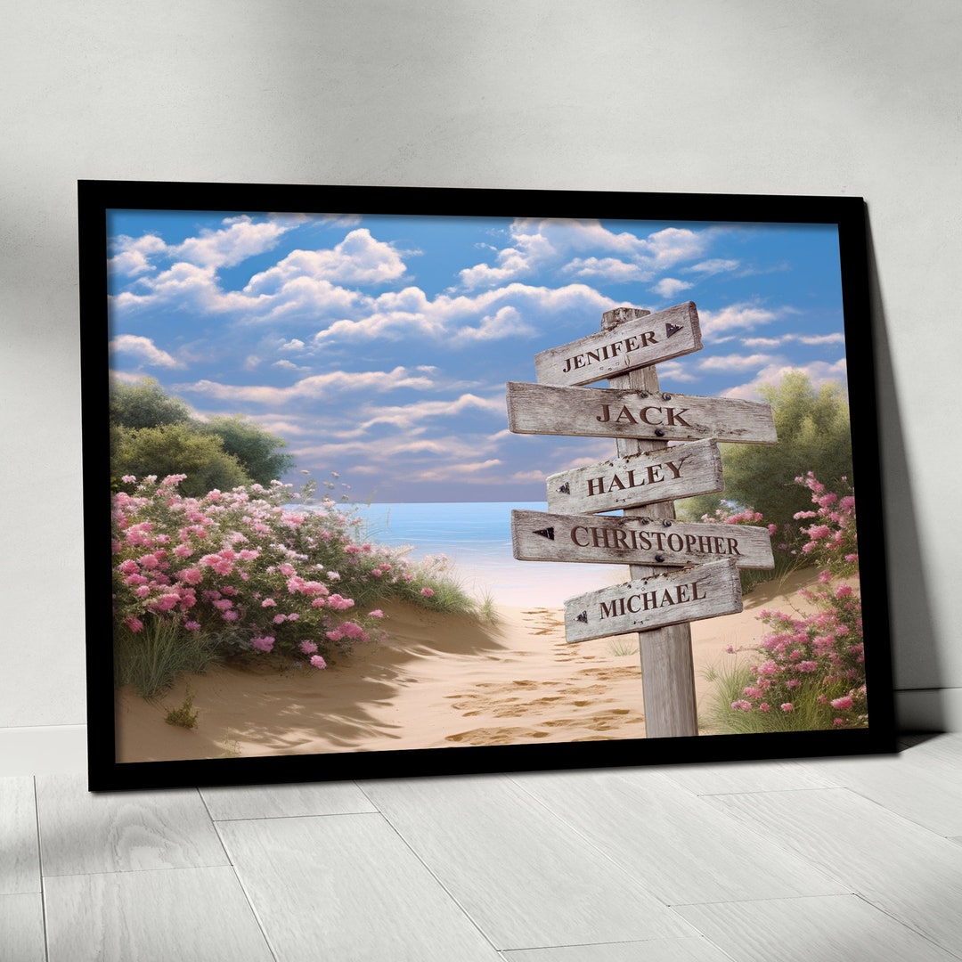 Personalized Street Sign Multiname Custom Canvas, Personalized Name