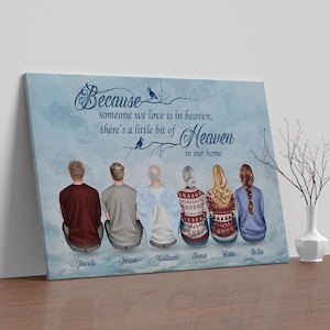 Because Someone We Love Is In Heaven - Personalized Wrapped Canvas - Christmas Gift For Family, Memorial Canvas, Remembrance Canvas