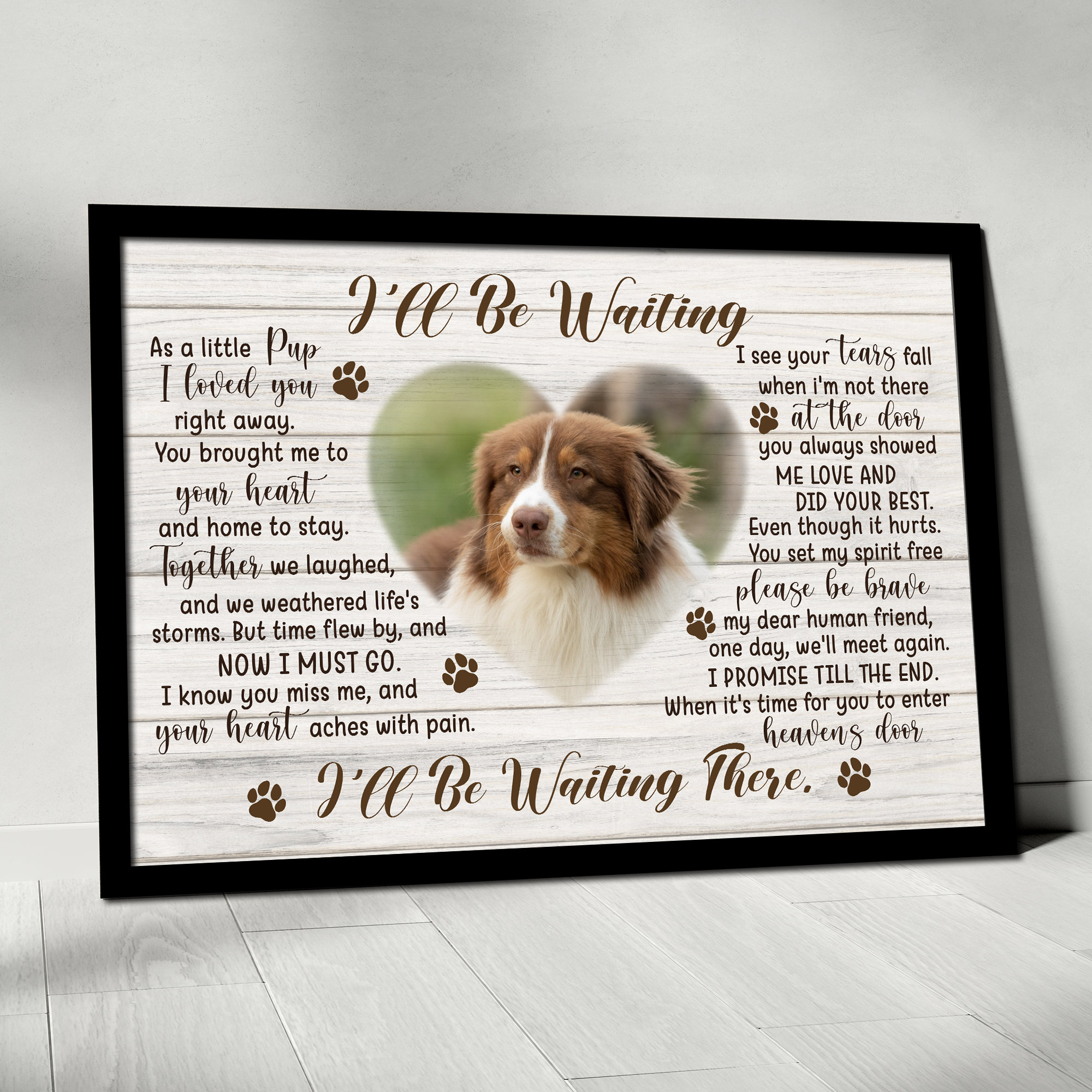 Custom Photo Pet Memorial Canvas, Dog Passed Away Gift, Loss of Dog ...