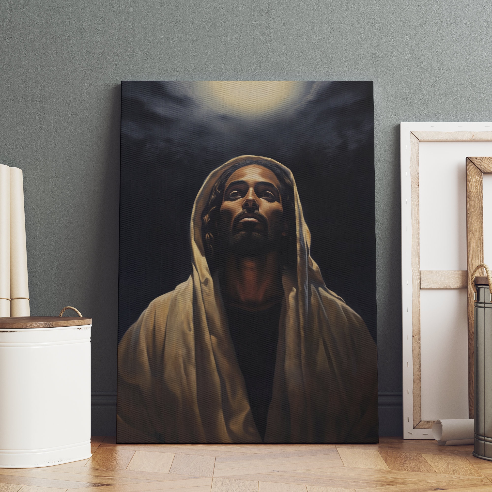 Black Jesus Religious Wall Art Home Living Decor, African American