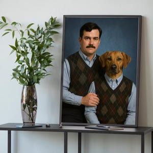 Step Brothers Pet Portrait Family Portrait, Human And Pet Custom Portrait, Funny Dog Portrait, Renaissance Dog Painting Pet Lovers Gift