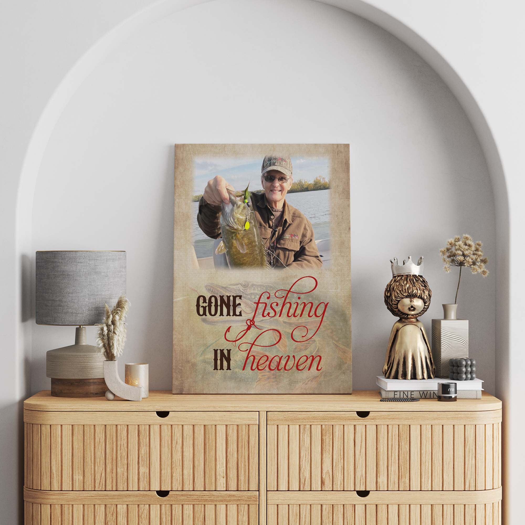 Gone Fishing Memorial Shadow Box, Gone Fishing In Heaven, Fishing