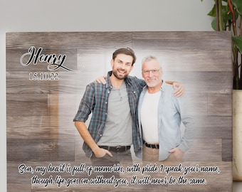 Personalized Memorial Gift for Loss of Son, Custom Canvas, Custom name and Dates, Memorial Canvas, Home decor Canvas, Custom Photo Canvas