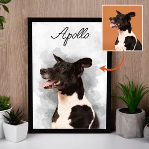 Watercolor Pet Portrait From Photo Canvas Personalized Gift For Her/Women Girlfriend Gift Dog Portrait Pet Memorial Dog Mom Mother Day Gift