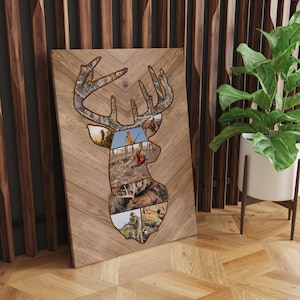 Personalized Deer Hunting Memories Canvas, Custom Photo Canvas, Gift For Dad, Birthday Gift for Dad, Memories Photo Custom, Home Decor image 3