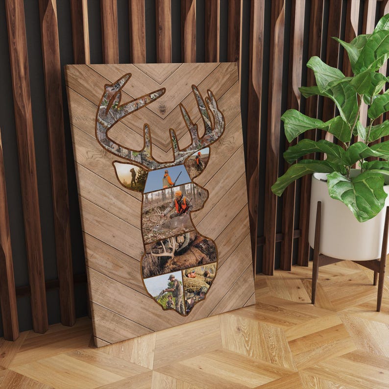 Personalized Deer Hunting Memories Canvas, Custom Photo Canvas, Gift For Dad, Birthday Gift for Dad, Memories Photo Custom, Home Decor image 3