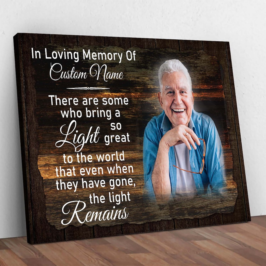 Personalized Memorial Dad Canvas, in Memory Sympathy Canvas, in Loving