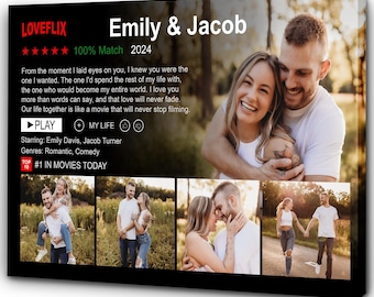 Custom Couples Netflix Movie Poster, Personalized Photo Couple, Valentine's Days Gift for Couple, Gift for Couples Anniversary Movie Poster