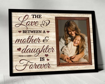 Personalisierte Mama wickelte Leinwand, Liebe zwischen Mutter-Tochter ist für immer, individuelles Geschenk für Mutter von Tochter