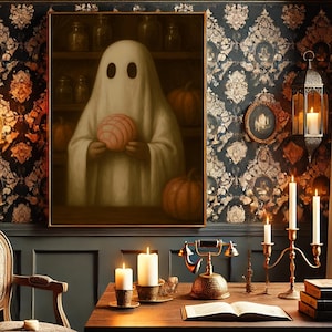 Ghost Conchas Print, Mexican Ghost Poster Print, Ghost Cafecito Wall Art, Spooky Conchas Halloween Art, Pantasmas Mexican Kitchen Decor