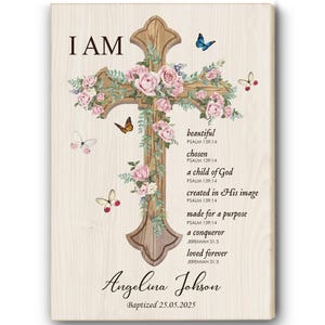 Baptism Gift Girl, Personalized Baptism Sign, Custom Baptism Wall Art, New Baby Gift, Nursery Decor, Goddaughter Gift, Baby Girl Gift