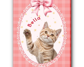 Aangepaste preppy coquette huisdierportret, gepersonaliseerd schattig kattenportret, unieke huisdierposter, afdrukbaar kattenportret, schattigste kattenmoedercadeaus