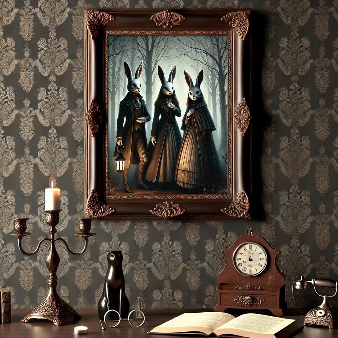 Rabbit Cult of the Forest Canvas, Vintage Photography, Art Poster Print ...