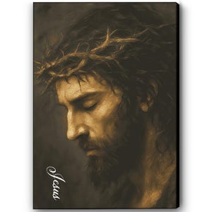 Jesus Painting Canvas God Wall Art, Christian Home Decor, Jesus Lost Lamb Painting Art, God Religious Gift, Church Decor, Christ Art Canvas