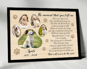 Custom Pet Loss Canvas, Asleep In My Heart, Loss Of Pet Dog Cat Canvas Decor, Custom Dog Memorial Passing Gift, Dog Passed Away Gift