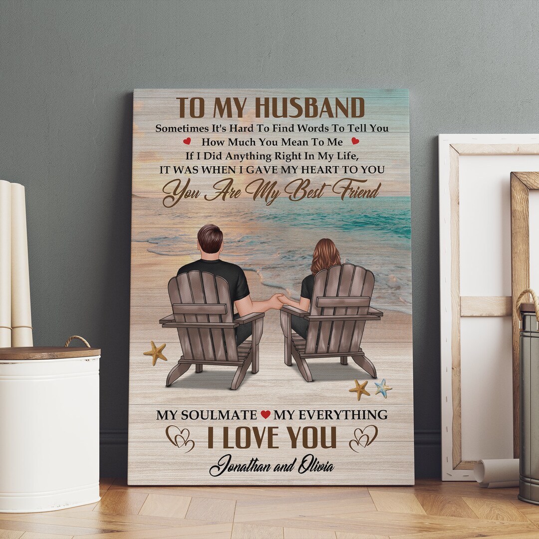 Personalized Couple Canvas, to My Husband I Love You Forever & Always ...