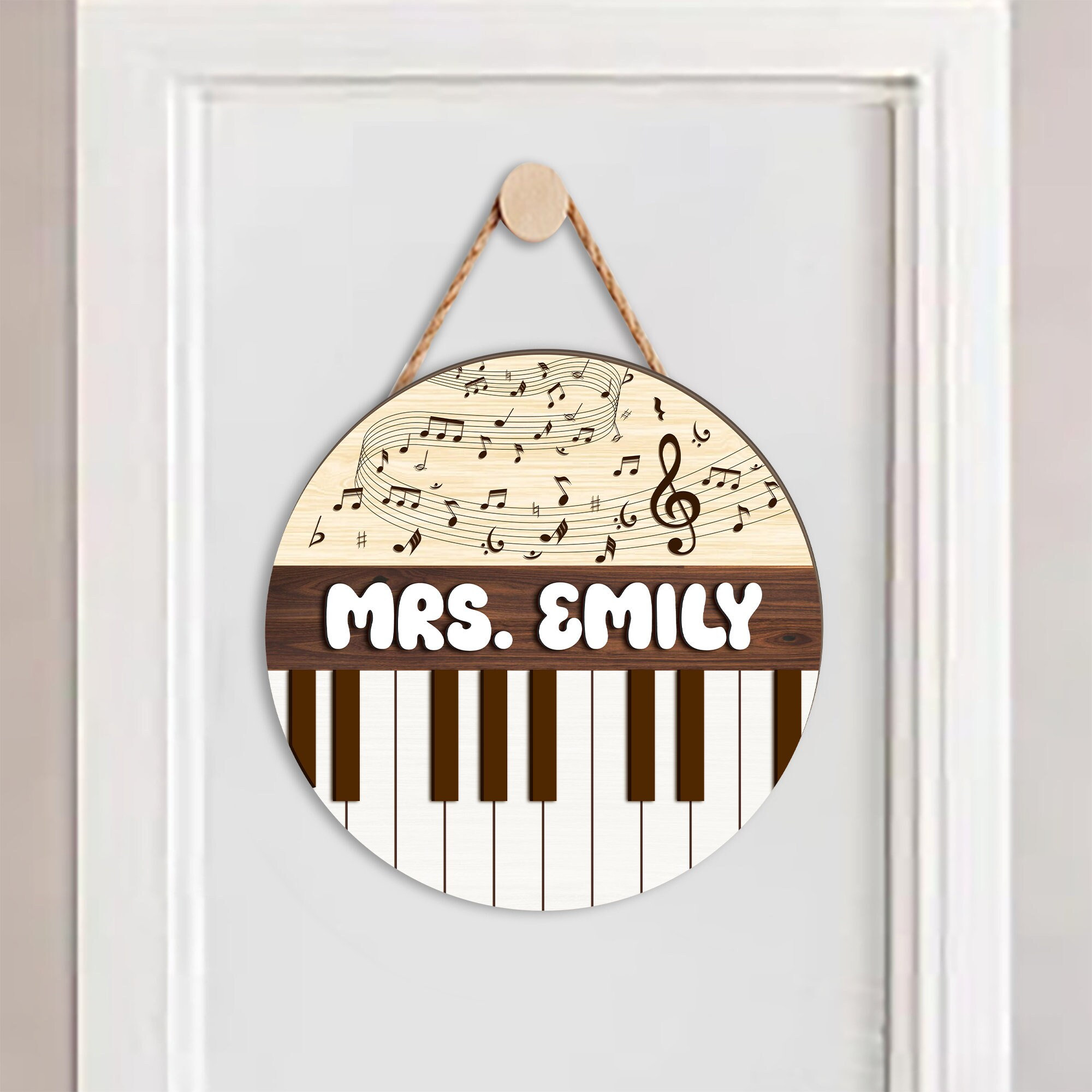 アート・デザイン・音楽 TheWorkofMackayLyonsSweetappleArchitects Music Teacher Door Hanger, Personalized 3D Door Sign Music, School