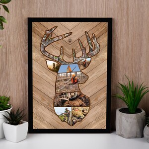 Personalized Deer Hunting Memories Canvas, Custom Photo Canvas, Gift For Dad, Birthday Gift for Dad, Memories Photo Custom, Home Decor image 2
