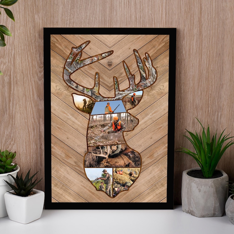 Personalized Deer Hunting Memories Canvas, Custom Photo Canvas, Gift For Dad, Birthday Gift for Dad, Memories Photo Custom, Home Decor image 2