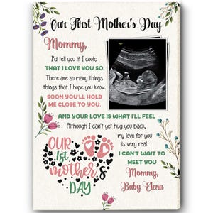First Mother’s Day Canvas – Personalized Ultrasound Photo Gift from Bump, Custom Canvas for Expecting Moms, 1st Mother’s Day Gift